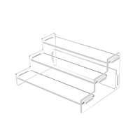 Three-Layer Clear Acrylic Trapezoidal Display Stand for Blind Box Toys,Car Model, Desktop Storage Shelf for Jewelry, Perfume