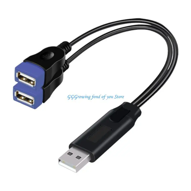

H9EB USB Extension Cord Double USB Female to USB Male Cable for Power and Data Transmission USB Extender 20cm/7.87inch