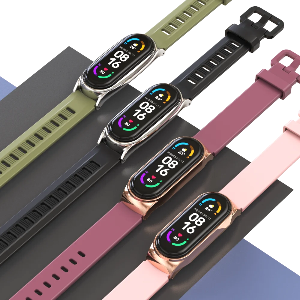 Mi Band 7 حزام ل Mi الفرقة 6 سوار ل شاومي Miband 5 4 3 Xaomi Xiomi سيليكون الأساور Correa استبدال الملحقات