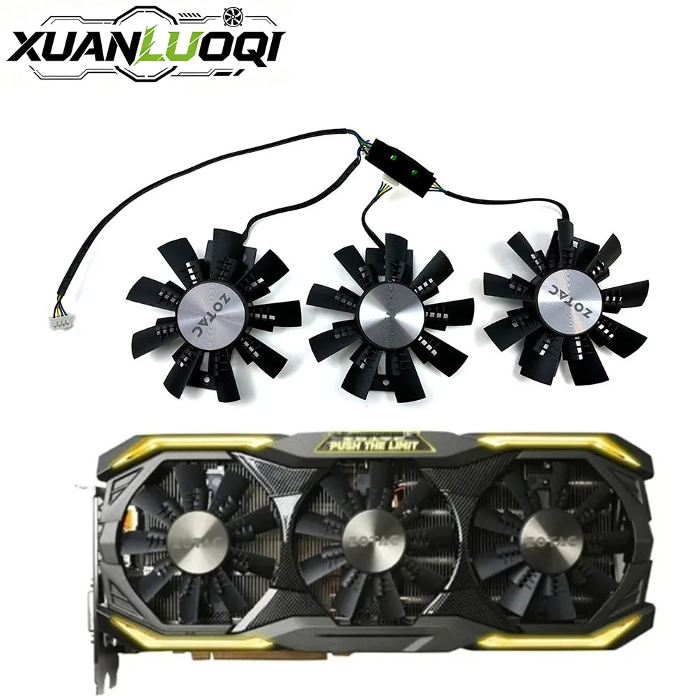 NEW original Cooling Fan GA92S2U 4PIN 0.45A For ZOTAC GeForce GTX 1070 Ti AMP Extreme ZT-P10710B-10P video card fans