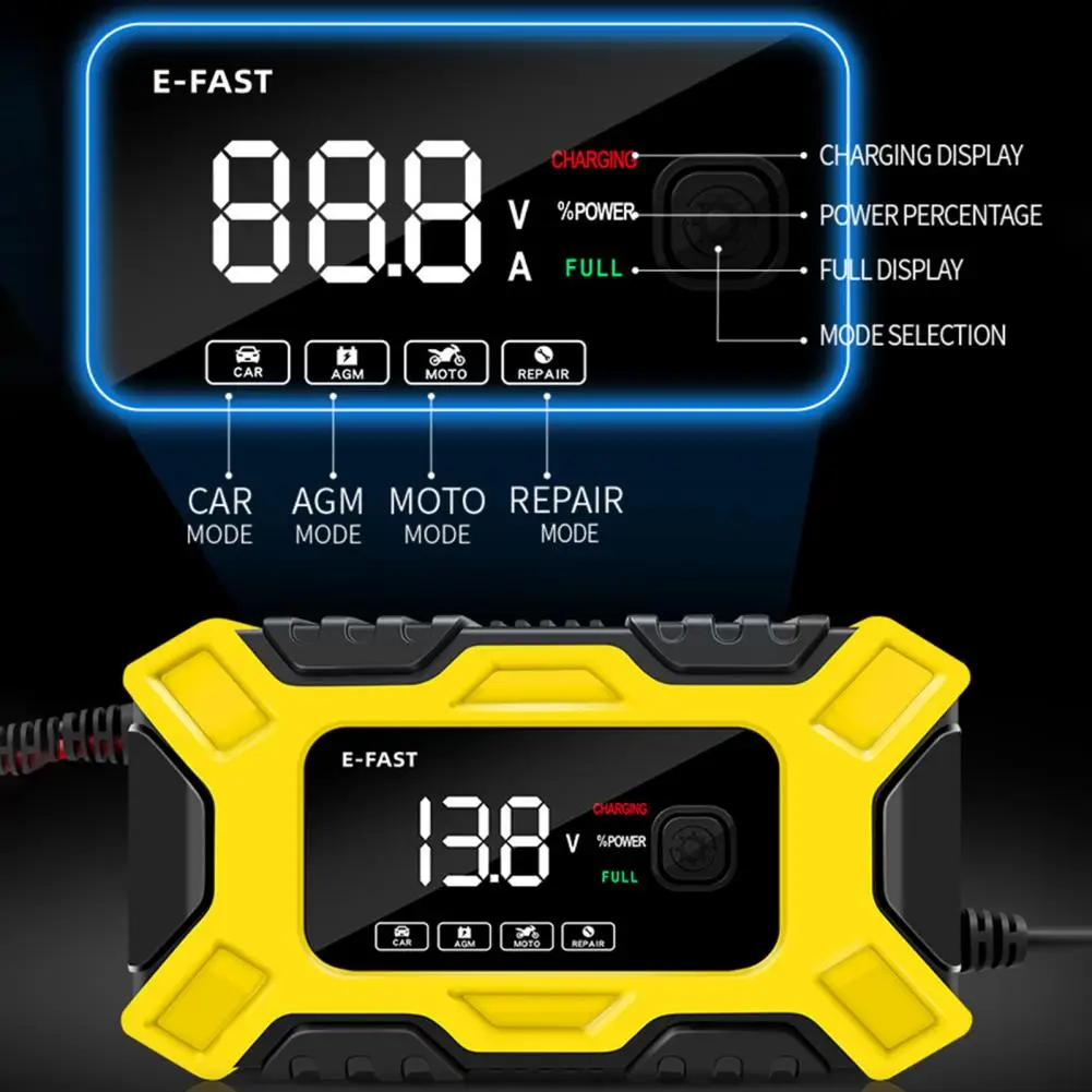 Chargeur de batterie Auto écologique, Plug-And-Play, 100-240V AC 12V, dispositif de chargement de moto, équipement automobile