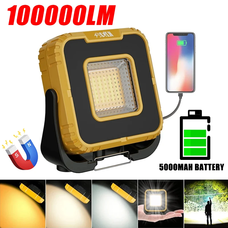 Rechargeable LED Flashlight 10000LM Emergency Multifunctional Magnetic Strong Light Portable Searchlight Portable Waterproof