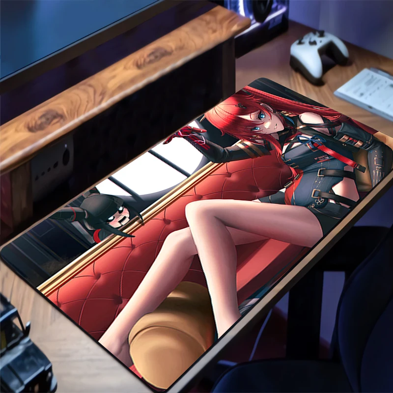 لوحة ماوس أنيمي W-wuthering Waves Yinlin مطبوعة عالية الدقة لوحة ماوس ألعاب الكمبيوتر لوحة مفاتيح ملحقات خاصة حصيرة مكتبية