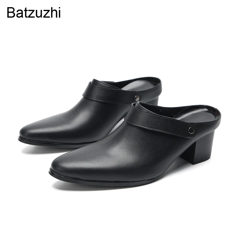 

Batzuzhi White & Black High Heels Leather Dress Shoes Men New Design Men's Shoes Party Zapatos Hombre, Big Sies 38-46!