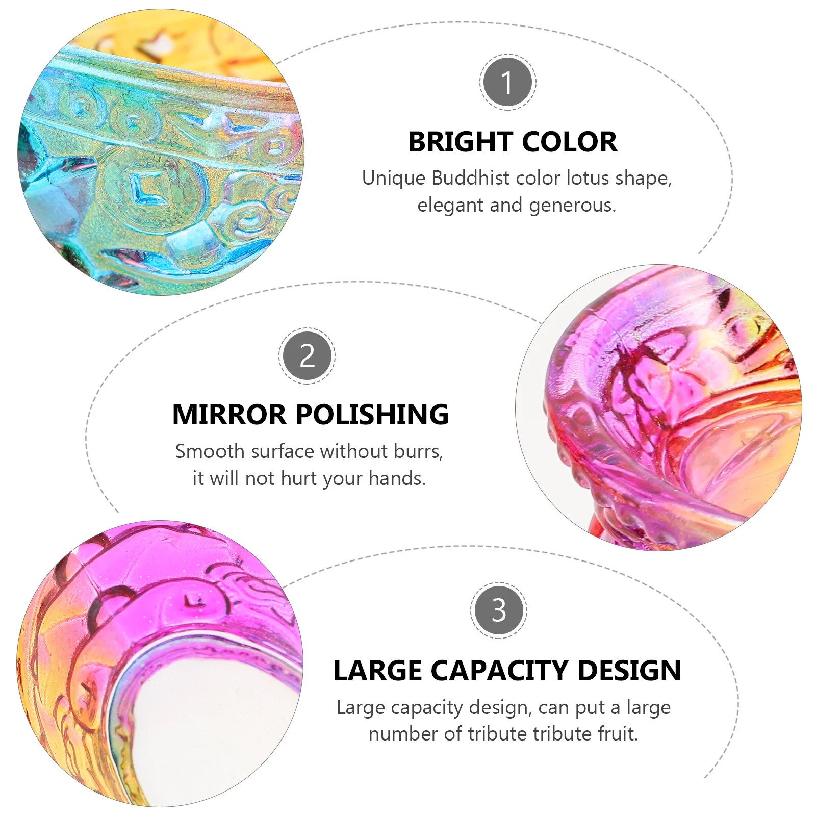 

1Pcs Creative Holder Buddhism Color Pattern for Temple and Use Holder Glass Candlestick