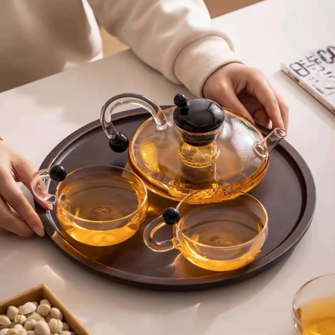 Chinese-style Brewed Teapot, Rat Tail Pot, Tea Making Household Thickened Filter Pot, Tea Separator, Glass Teapot