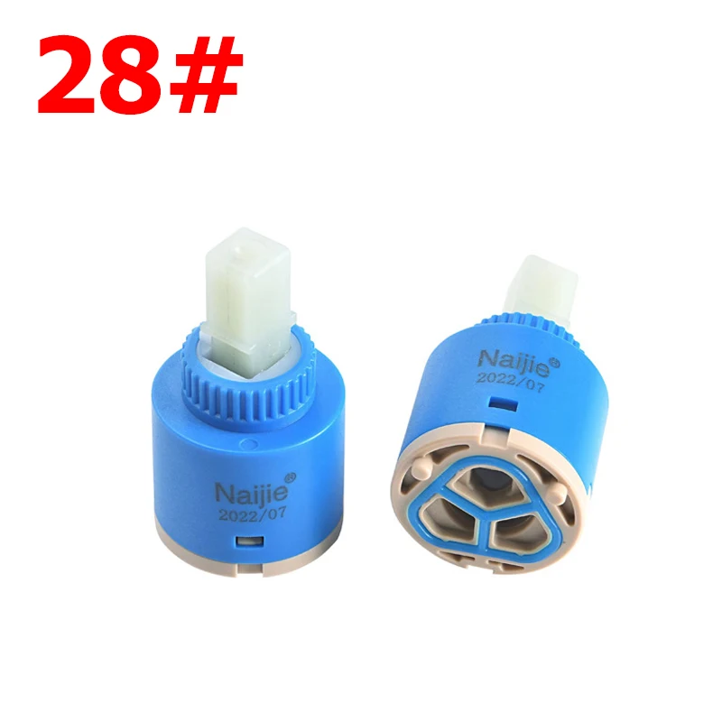 28mm Ceramic Disc Cartridge Faucet Valve Core PP Plastic Thermostatic Mixer Cartridge Replacement for Bathroom Kitchen Sink