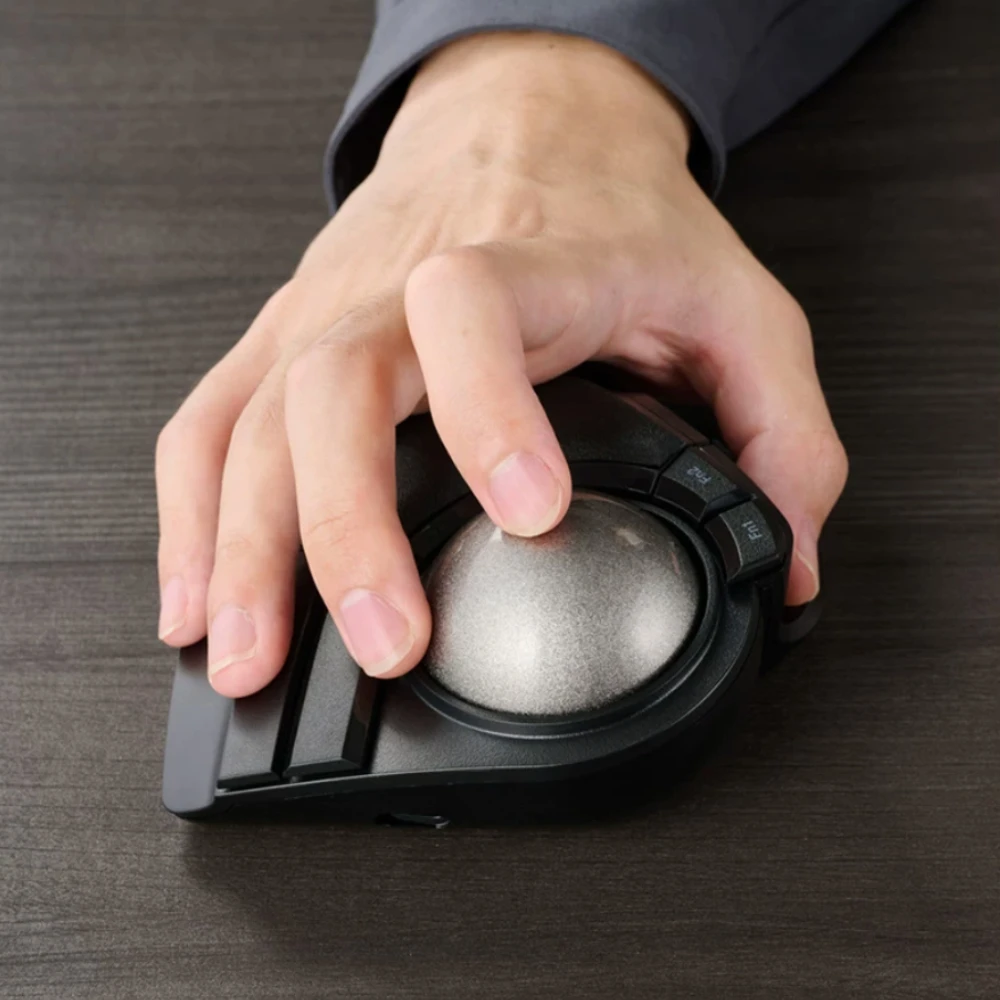 ELECOM HUGE Outdoor Mouse Customized Tri Mode Wireless Bluetooth 2.4GHz HUGE 52mm Track Ball CAD Ergonomics Drawing Office Mouse
