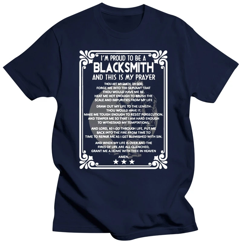 blacksmith pray er and this is my prayer shirt mens 5050 t shirt Designing Short Sleeve S-3xl Formal Spring Autumn shirt