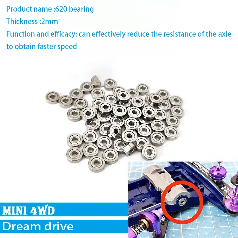 8Pcs Mini 4WD 620 Double Sealed Ball Bearing 2*6*2 Common to All