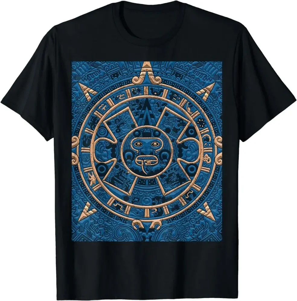 Mexico Maya Aztec Calendar Sunstone Mexican Aztec People Shirt For Men Clothing Women Short Sleeve Tees Unisex Summer