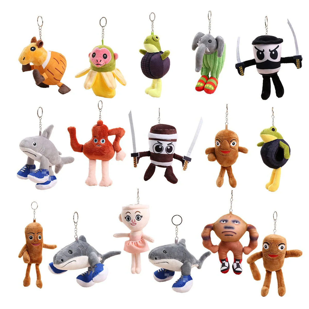 دمى محشوة على شكل ترالالرو ترالالا، سلاسل مفاتيح، دمى كاواي على شكل شخصيات أنمي إيطالية، تماثيل لطيفة على شكل سمك القرش