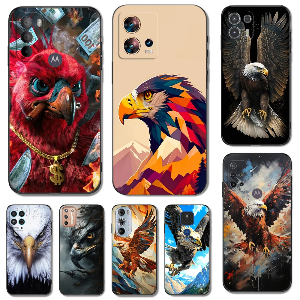 Black Tpu Case For Motorola Moto G31 G40 Fusion G41 G50 G51 G10 G20 G30 G100 5G G22 Soaring Eagle