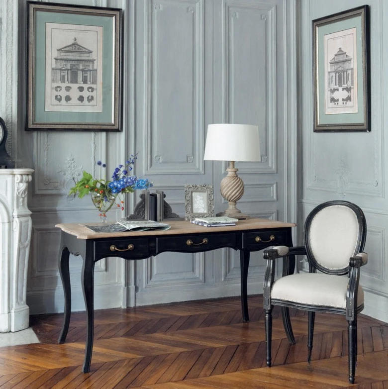 French light luxury log desk, small student household computer desk