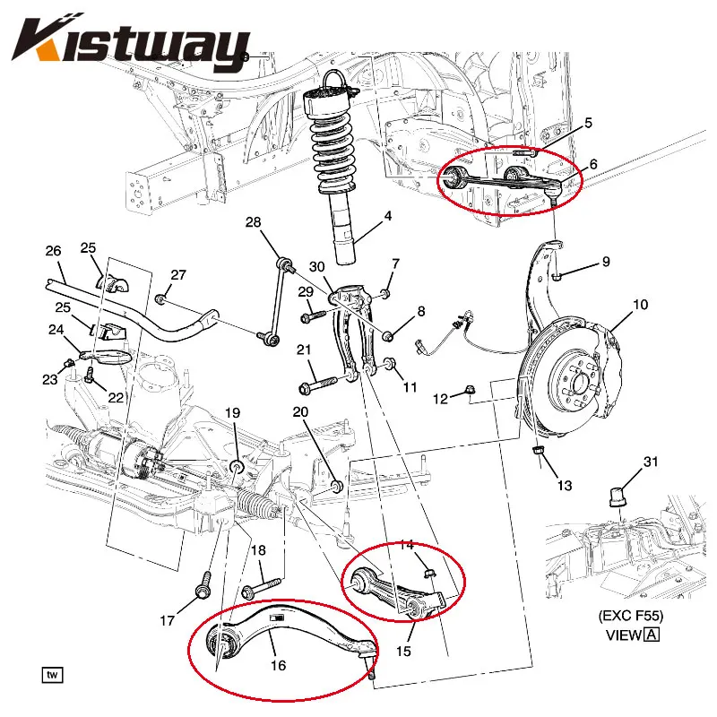 12PCS Front Upper Lower Stabilizer Link Control Arm Kit For Cadillac 2016- 22927215 22927216 84008403 84008404 84245540 84245542