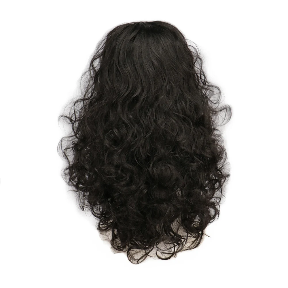 Polynesian schwarze lockige Cosplay-Perücke für Maui, Rollenspiele, lange lockige Perücke für Frauen, Cosplay-Perücke, Haar, synthetische Halloween-Party-Perücken