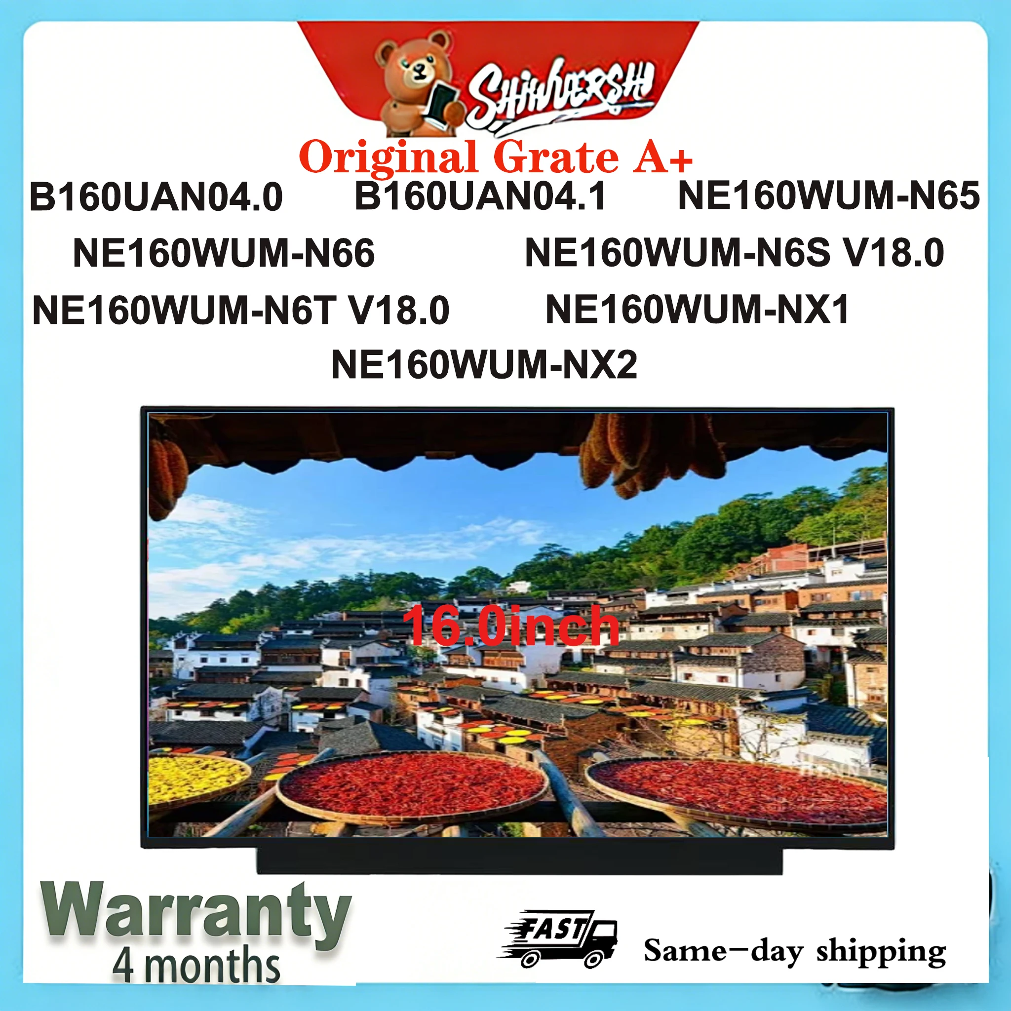 

Оригинальный новый ЖК-экран A+16.0" B160UAN04.0 B160UAN04.1 NE160WUM N65 N66 N6S N6T V18 NX1 NX2