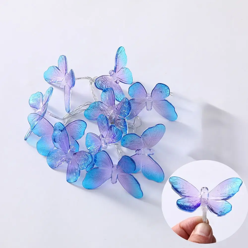 سهلة التركيب 3M فراشة سلسلة أضواء بطارية تعمل بالطاقة وامض أضواء الجنية البلاستيك مشرق LED ضوء سلسلة الطرف #3