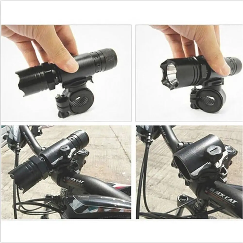 Black Light Bracket 360 Rotation Lamp Mount Cycling Light Holder Bicycle Flashlight Mount LED Torch Bracket Bike Lights Holder