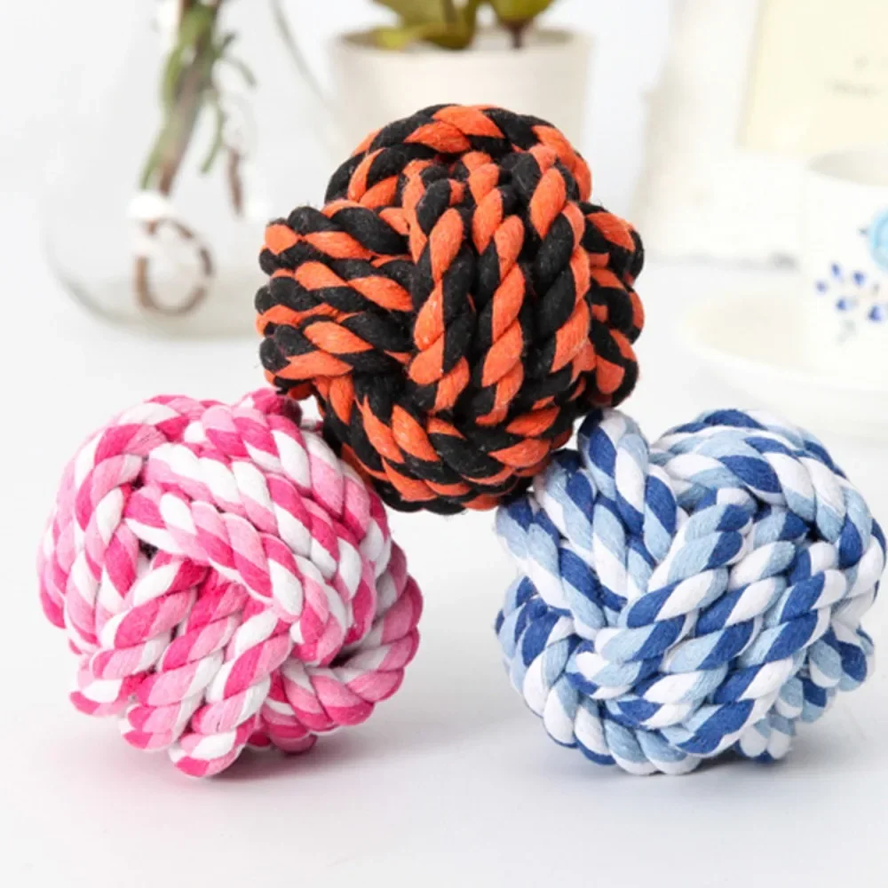 Boule de laine à mâcher pour chiens, ULà nœud, ULen coton tressé, jouets interactifs d'entraînement, degré de morsure, fournitures pour animaux de compagnie pour chiots