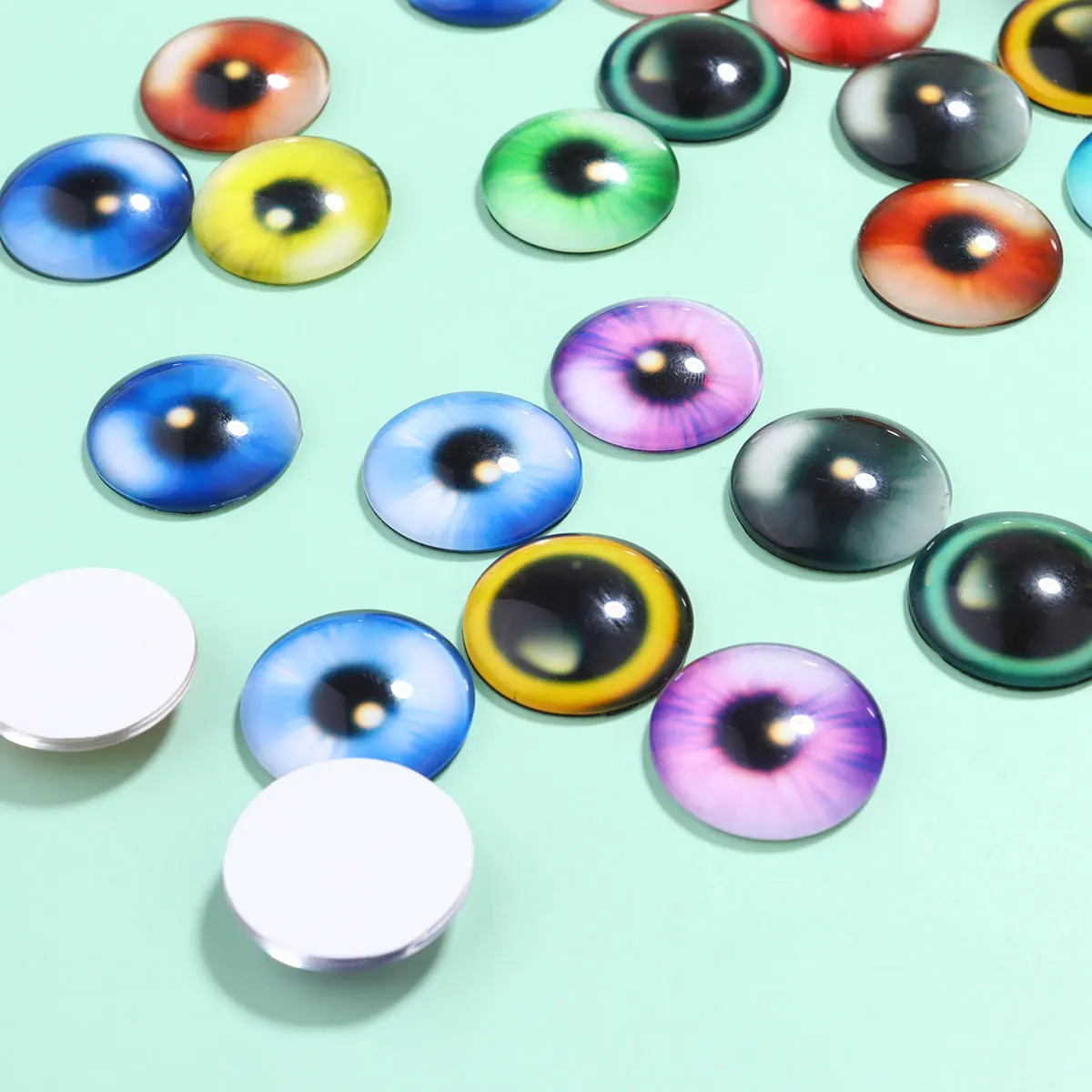 

25 Pcs Glass Patch Eyes Decorations for Jewelry DIY Material Longan Premium Stickers Crafts Accessories Making Supplies