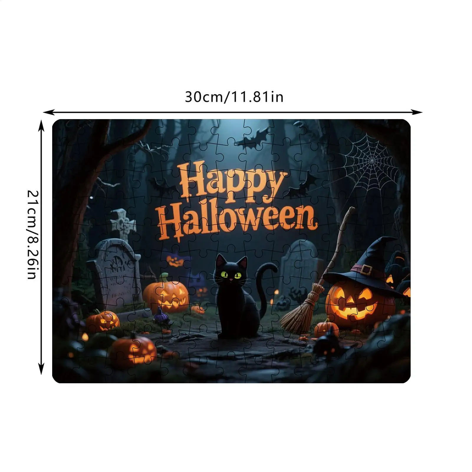 Puzzle di Halloween Puzzle da 130 pezzi con zucca e animale Gioco divertente per le attività di gioco di decorazioni natalizie di Halloween