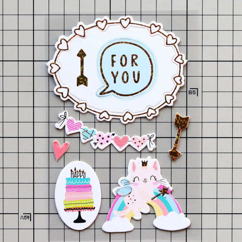 Creative Path 9-teiliges Sweetie DIY Bastelset Dekorative Papier- und Kartonrahmen-Aufkleber Stanzformen Journaling Scrapbooking Komplettset – Detail 30