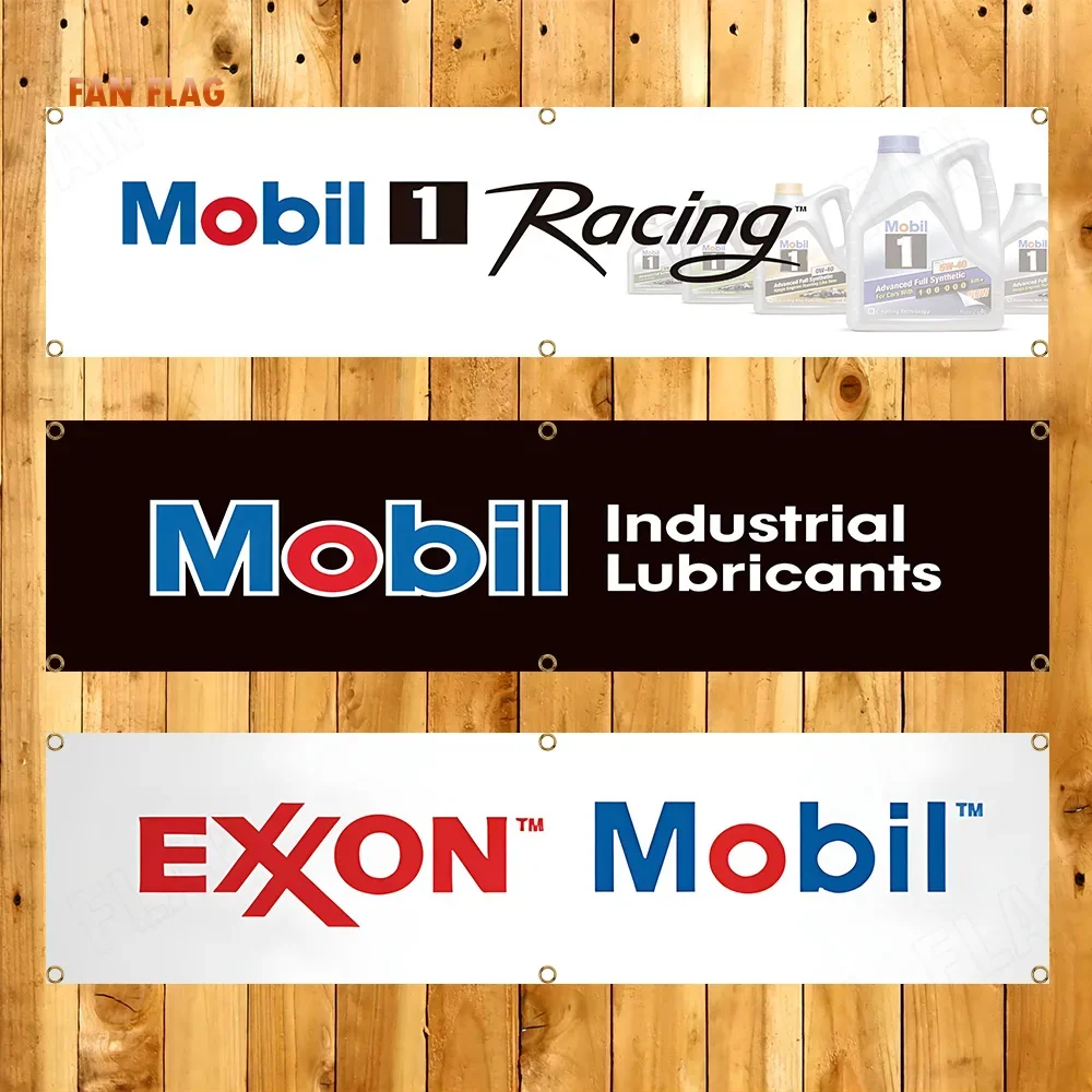 60x240cm mobil 1 exxonmovobil bandeira de óleo de motor oficina de motorização garagem carro banners tapeçaria bandeira garagem ou ao ar livre para decoração