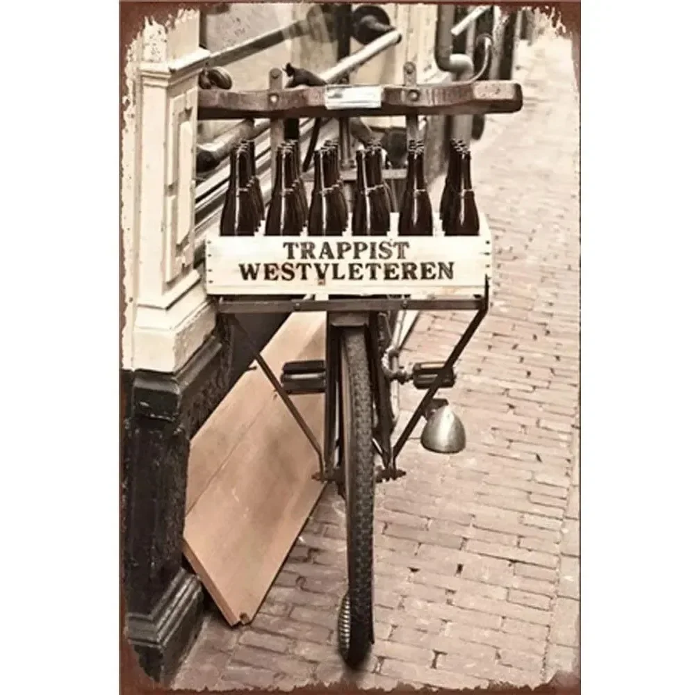 Tin Sign Retro Poster Trappist Westvleteren Bar Pub Club Restaurant People Cave Decoration Gift 8x12 Inches