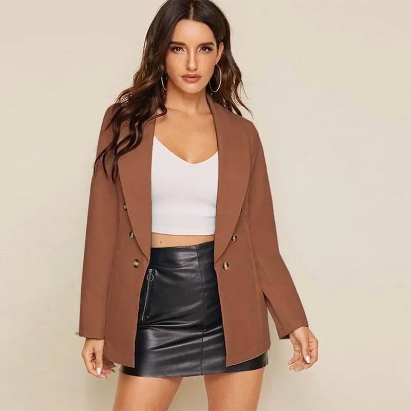 

Women Spring Autumn Blazers and Jackets Elegant Work Solid Colors Single Breasted Office Blazer Suits 2023 Casual Commute Suits