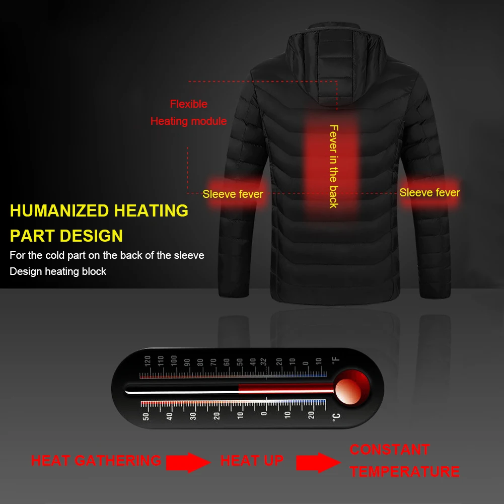 Men Autumn Winter Smart Heating Cotton Vest Usb Infrared Electric Heating Vest Women Outdoor Flexible Thermal Winter Warm Jacket