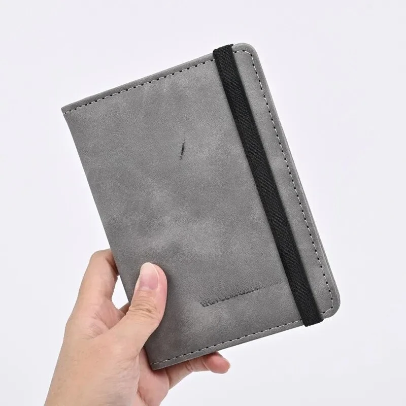 남성용 PU 가죽 지갑 여행용 여권 지갑 카드 남성 여행 액세서리 휴대용 여권 명함 지갑