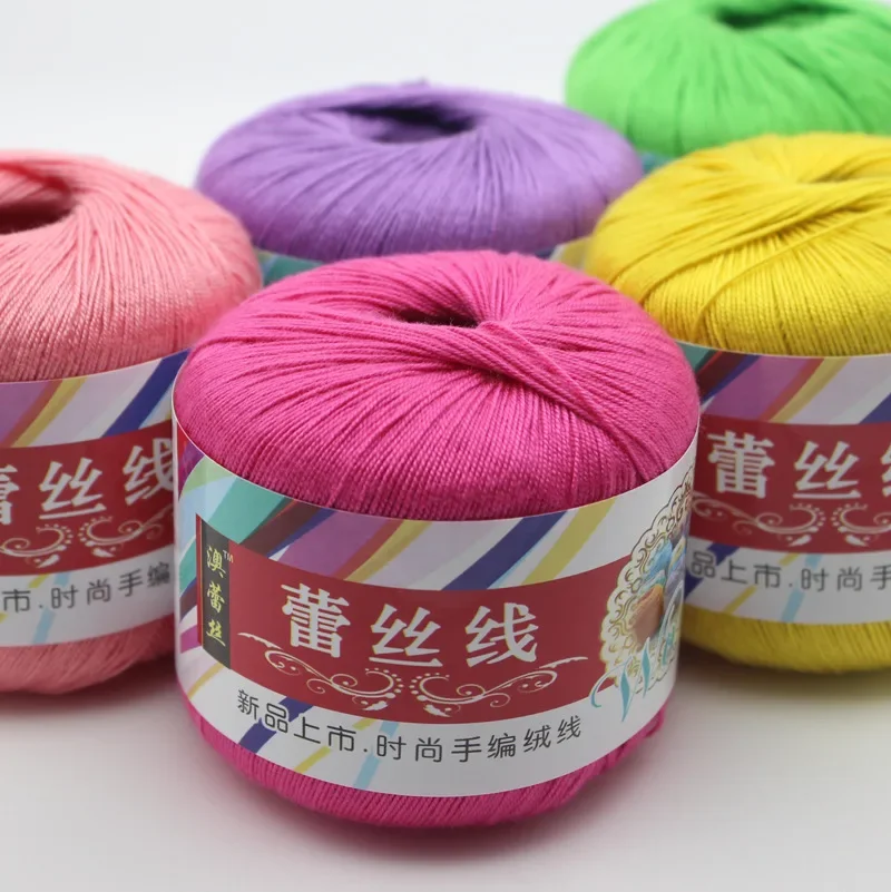 Soft Lace Crochet Yarn for Hand Knitting, 100% Cotton, Thin Threads for Sweater, Shawl Toy, Amigurumi Line, 180Meter, 5Pcs