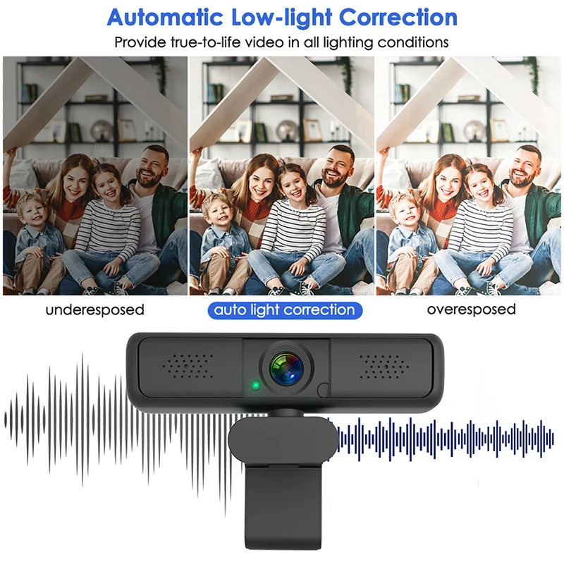 كاميرا ويب USB مع ميكروفون ، 4 ملايين بكسل ، QHD ، PC ، 2K ، Autofocus ، كمبيوتر محمول ، كمبيوتر مكتبي ، مكتب ، اجتماع ، منزل ، HD ، mi P