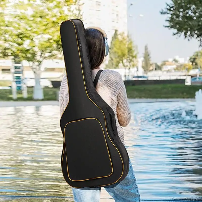 Guitar Backpack Case Acoustic Bass Case Thick 0.19in Padded Acoustic Guitar Shoulder Bag For Avoiding Dust Large Capacity