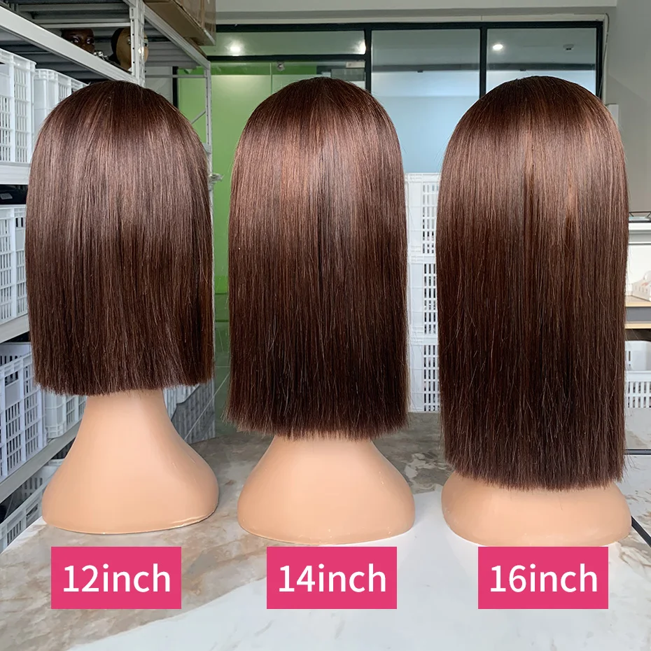 فيتنامية غلويليس الباروكات 100% جودة الشعر البشري 2x6 الدانتيل إغلاق جاهزة لارتداء شعر مستعار 250 الكثافة 13x6 13x4 الدانتيل أمامي بوب الباروكات # 2