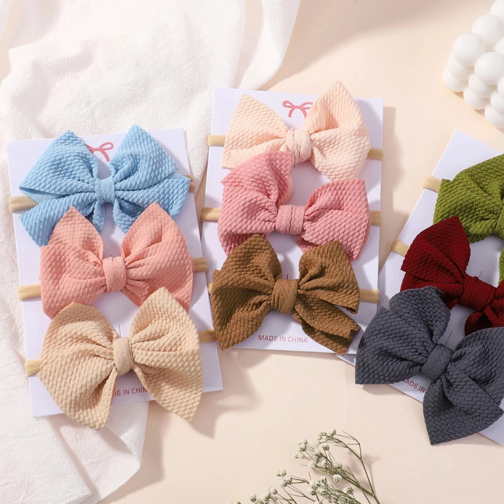 

3pcs Baby Girl Bows Headband Newborn Cotton Hairband Accessory Kids HairBand Outdoor Toddler Children HeadWrap Hair Accessories