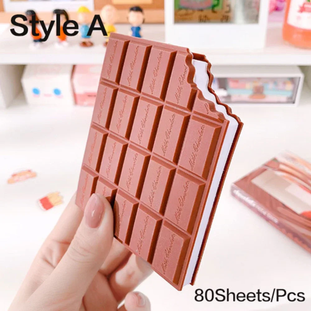 80 Sheets/pcs Chocolate Cookies Shape Note Book Students Tearable Handwritten Memo Pads Cover Notepad for Office Stationary