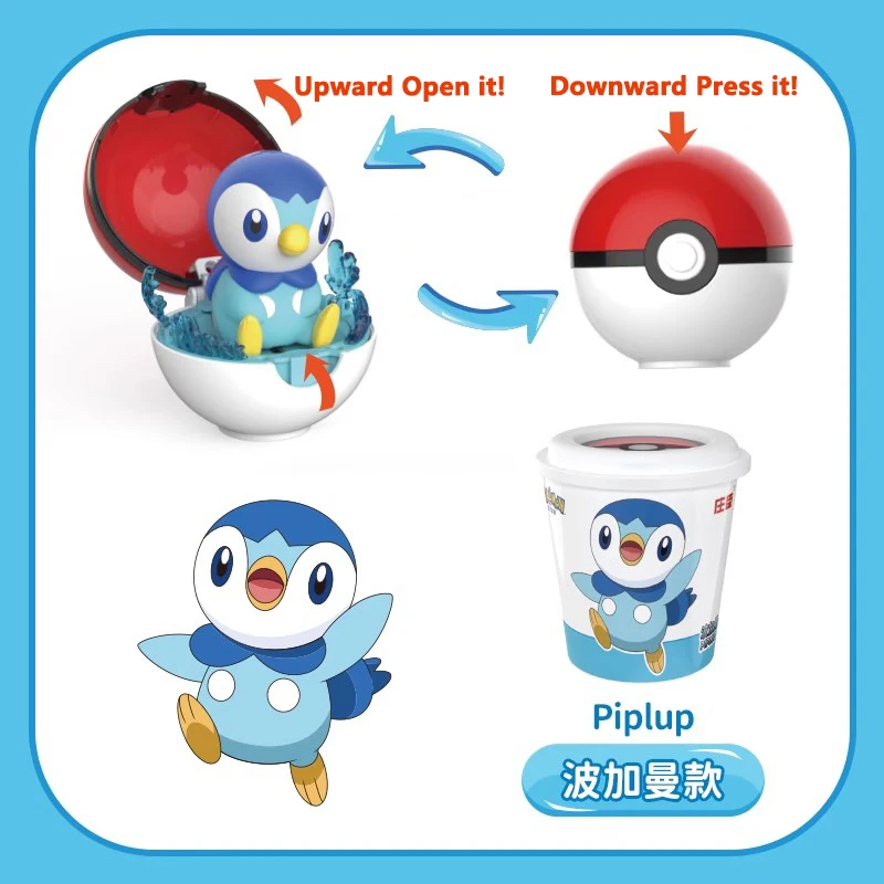 Pokemon Transform Toy Series Figurka anime Pikachu Piplup Mimikyu Cubone w kształcie kubka Zabawki dla dzieci Prezenty urodzinowe