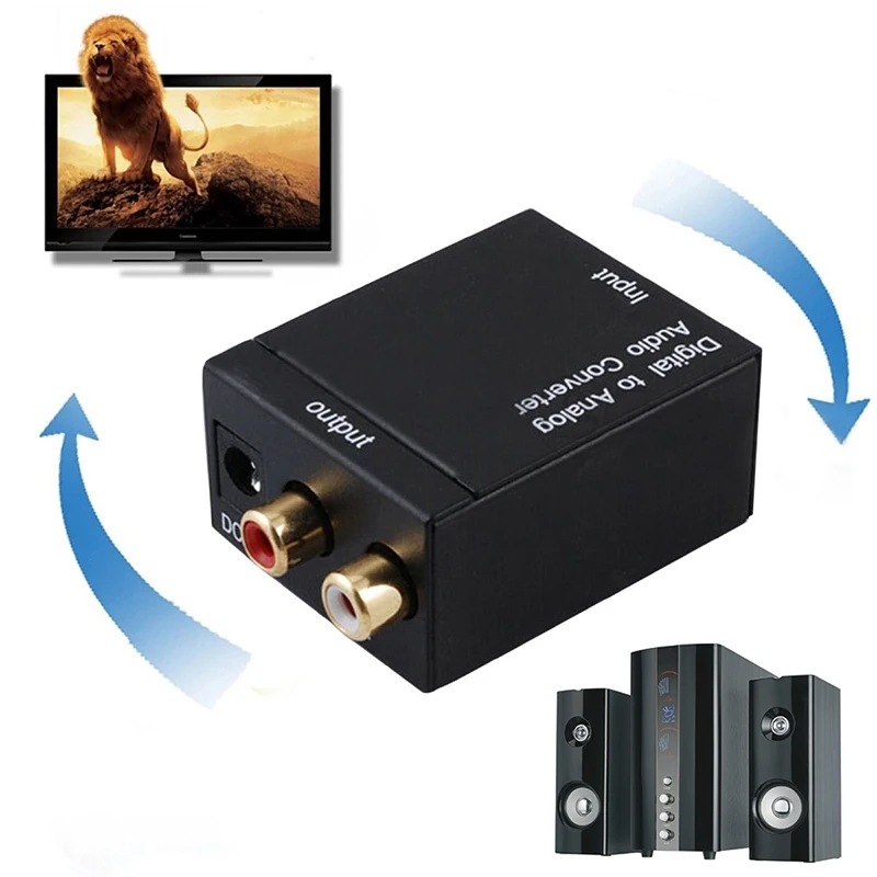 Optische Coaxiale Toslink Digitaal Naar Analoog Audio Converter Adapter Rca L/R 3.5Mm