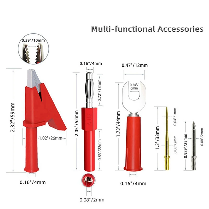 Imagem -03 - Série Universal Multímetro Sonda Teste Leva Kit Agulha Tester Dica ic Smd Teste Gancho Jacaré Clipe P1503e