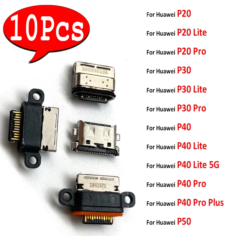 

10 шт., разъем Micro Mini USB, разъем для зарядного устройства, порт для зарядки для Huawei P20 P30 P40 Lite 5G P40 Pro Plus P50 P50E