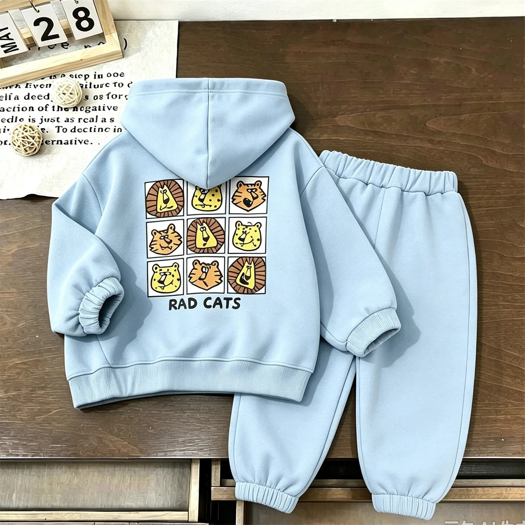 Neues Design für Kinder: Sweatshirts + Hosen, zweiteiliges Set, Oberbekleidung, Kinder-Trainingsanzüge, lässige Mode, Kapuzenpullover, lockere Hosen, Unisex-Kleidung. – Detail 5