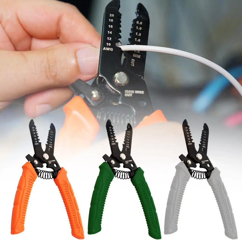 Crimper Cable Cutter Adjustable Automatic Wire Stripper Household Electrician Peeling Network Cable Wire Stripper Random Color