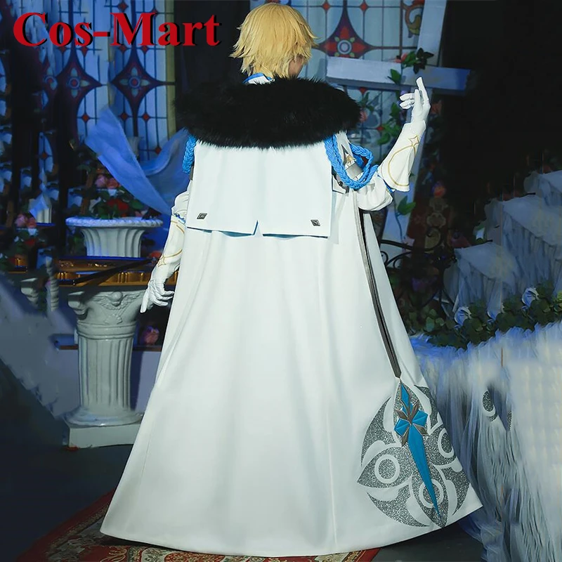 Cos-Mart Game Genshin Impact Aether Cosplay Costume Fatui Fashion Cloak Combat Uniform Activity Party Role Play Clothing