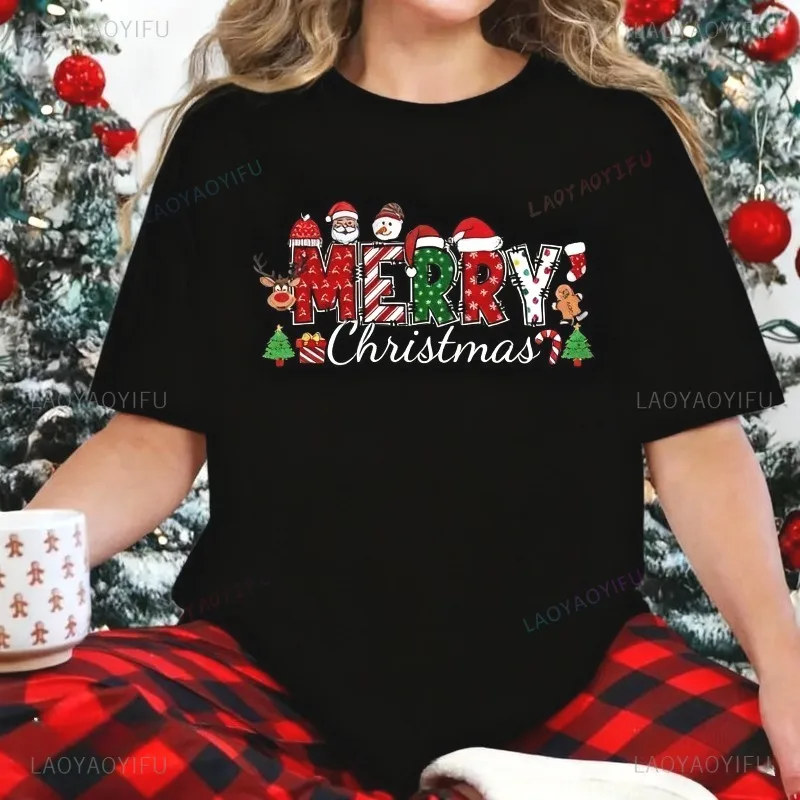 winter clothes® Merry Christmas Shirt Christmas Tree Father Xmas Tees Trendy Christmas Tshirt Xmas Party Tops Humor Style