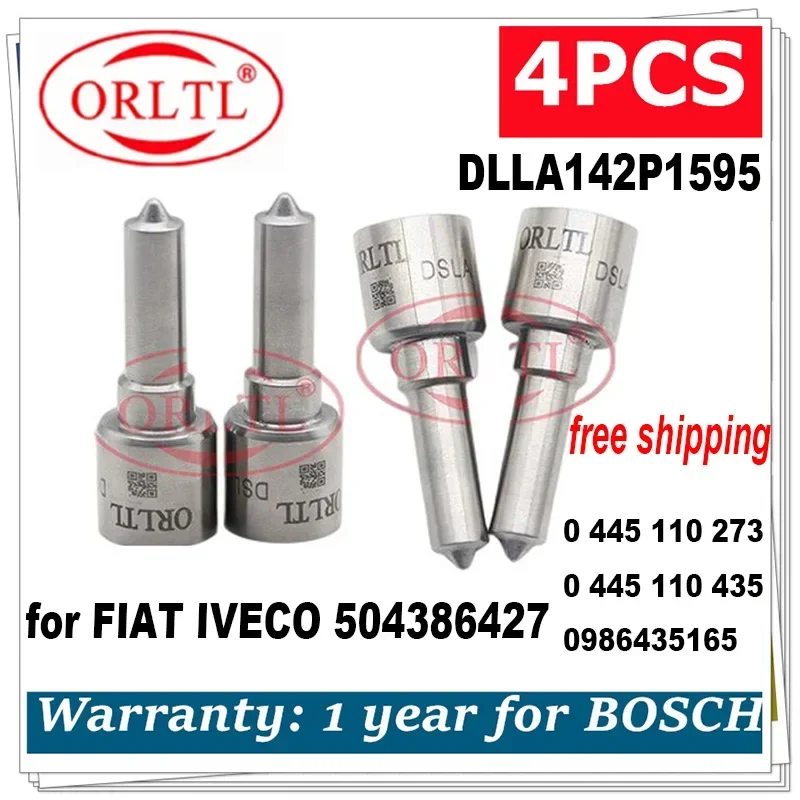 

4PCS DLLA142P1595 0433171974 for FIAT IVECO 0445110273 0445110435 504386427 0986435165 Diesel Parts Fuel Injector Nozzle