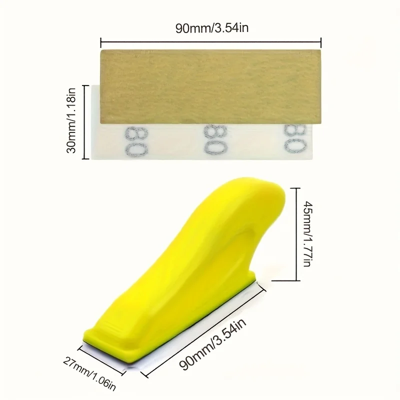 1pc Hand Sanding and12pcs Polishing Kit Detail Handle Sanding Tools 80# 120# 240# Sandpaper for Wood/Metal-DIY&Professional Use