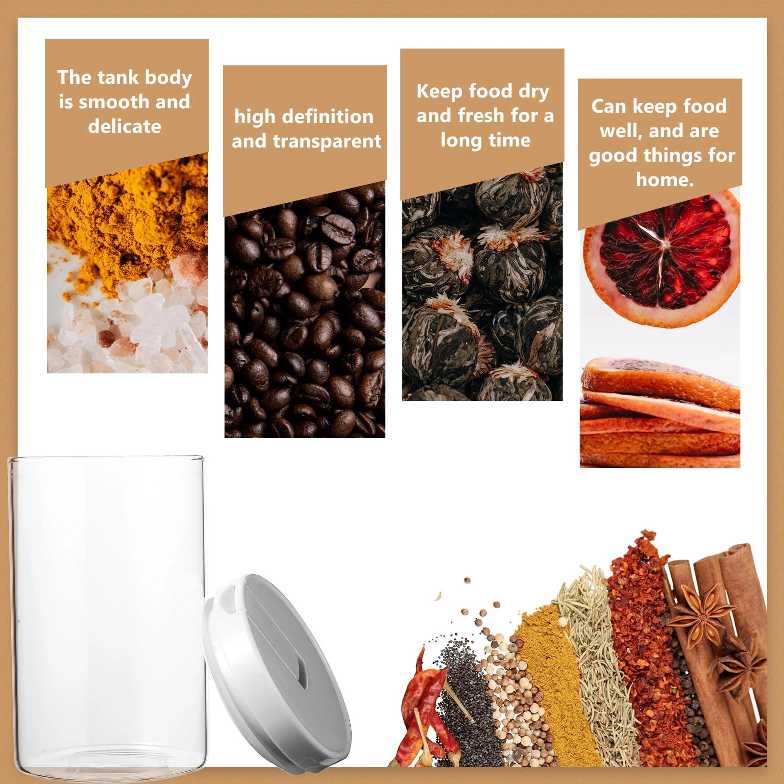 

1Pcs Glass Vacuum Storage Jar Airtight Canister for Food Household Kitchen Coffee Tea Cereal Nut Storage Glass Canister