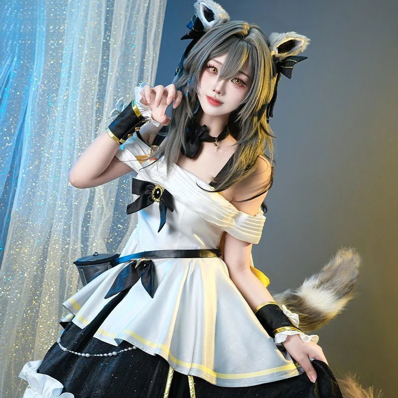 

Stelle Game Honkai：Star Rail Cosplay Costume Girl Maid Dress Uniform Ears Tail Accessories Props Halloween Carnival Lolita Set